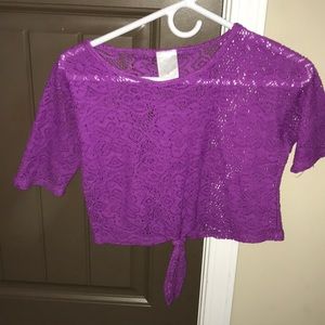 Purple Lacey Crop Top